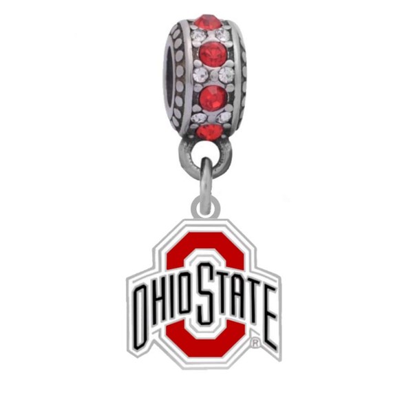 Ohio State University Logo Charm Fits Most Bracelet Lines Including Pandora, Cham ilia, Troll, Biagi, Zable, Kera, Personality, and More …