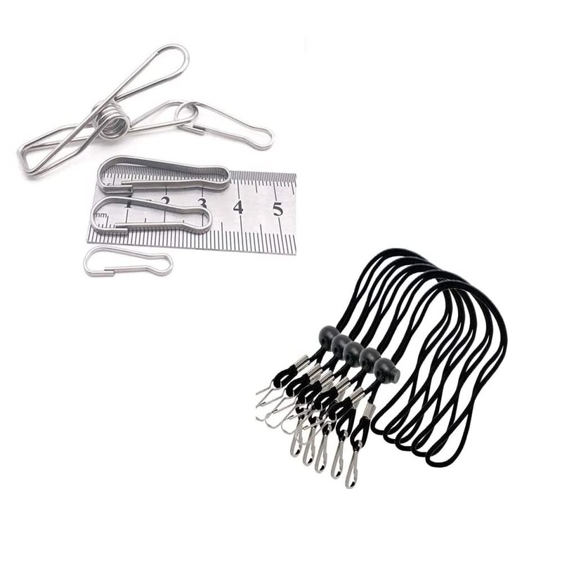 50PCS 20mm Flag Pole Clips, Lanyard Snap Clips Hooks Spring