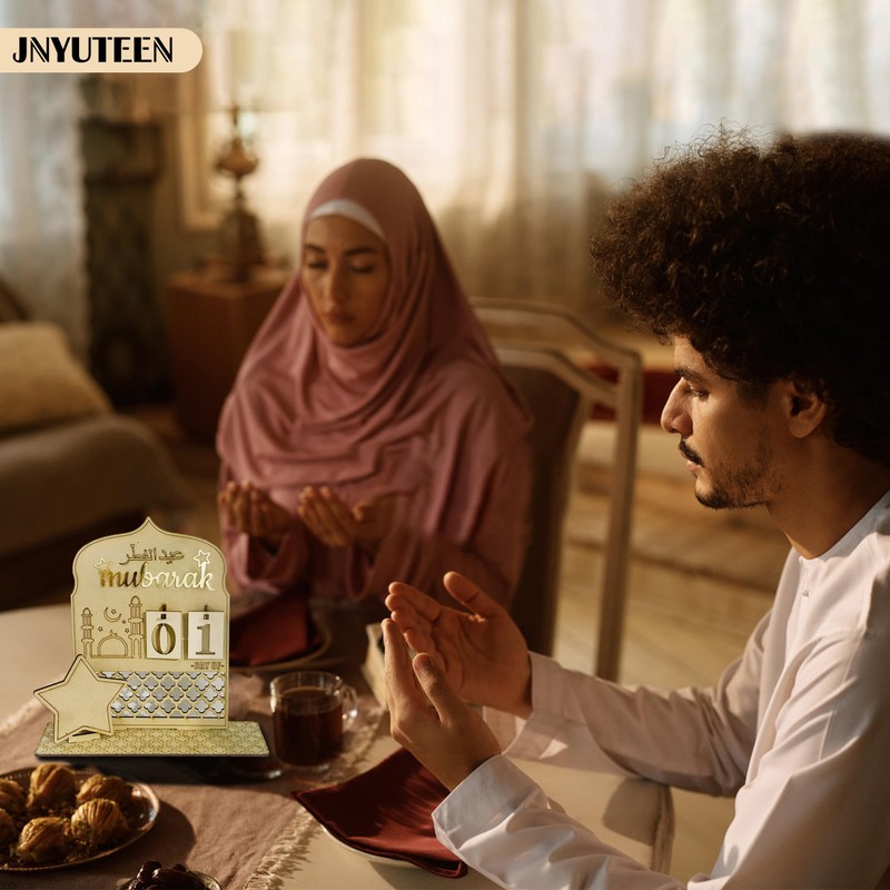 Wooden Ramadan Advent Calendar, 30 Days Ramadan Countdown Calendar Eid