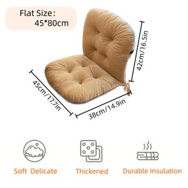 Gujuja Seat Cushions for Long Sitting Office Chair Cushion with Back Support Lazy Sofa Bedroom Chair Integrated Pad