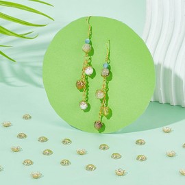 UNICRAFTALE 100Pcs 8mm Stainless Steel Flower Bead Caps Golden Spacer Beads Caps for Bracelet Necklace Earrings Jewelry Making Supplies