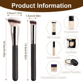 Reccisokz Pack of 3 Foundation Brushes, Liquid Concealer Foundation Brush, Makeup Brush for Liquid Foundation Application, Polishing