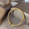 Eyixvan18k Yellow Gold Diamond Cut Elegant Flower Adjustable Cuff Bangle