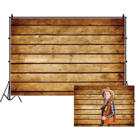 Yeele 12x8ft Fabric Rustic Wood Photography Backdrop, Retro Brown Wooden Barn Natural Background Cloth Vintage Baby Shower Birthday Party Supplies Photoshoot Portrait Studio Photo Booth Props
