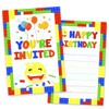 Doguiei Building Blocks Birthday Party Invitations, Stacking Bricks Party Invitations