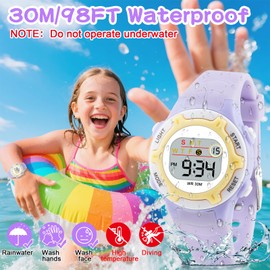 CKV Kids Digital Watch with Backlight, 3ATM Waterproof Wrist Watch for Boys Girls, Time Learning Wristwatch for Kids/Teens for 4-15 Years Old