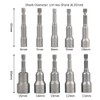 TIMESETL 6-15mm Magnetic Nut Setter Driver Drill Bit Set 1/4