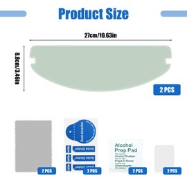 Kasoud Anti-Fog Film for Motorcycle Helmet, Pinlock Visor Insert, Anti Fog for Helmet Visor, Motorcycle Helmet Anti Fog for All Non Pinned Open Face and Full Visors Helmet (27.2cm X 8.7cm)