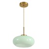 BOKT Green Glass Pendant Lights Kitchen Island 1-Light Adjustable Brass