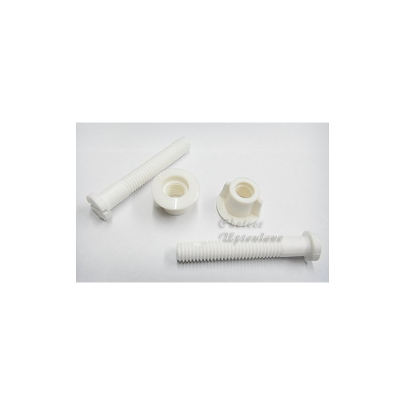 AK Toilet SEAT White Nylon Hinge Replacement Fixing Bolt Set