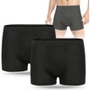 Men's Incontinence Underwear 2PCS Incontinence Boxer Briefs Absorption Protection Washable