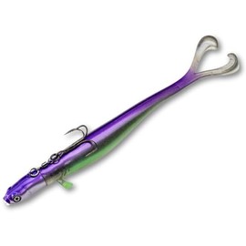 LMAB Drunk Shooter - Vertical Bait - 25 cm, Fishing Lure for Pelagic & Vertical Fishing, Zander Rubber Fish, Zander Bait, Zander Bait for Boat Fishing (Ghosty Gary | 25 cm | 95 g)