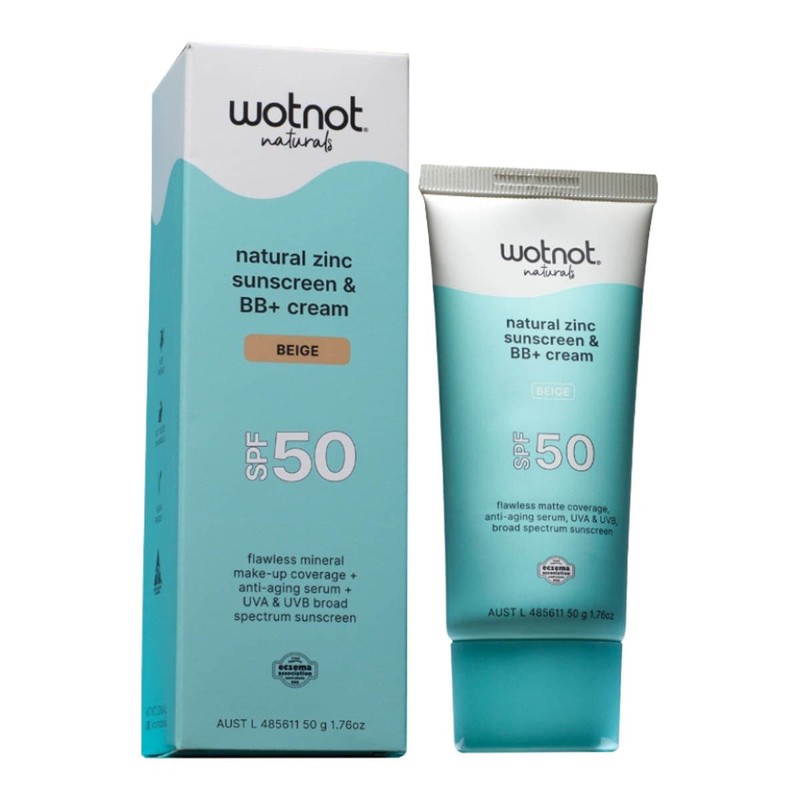 Wotnot Natural Zinc Sunscreen & BB+ Cream SPF, Nude 50g