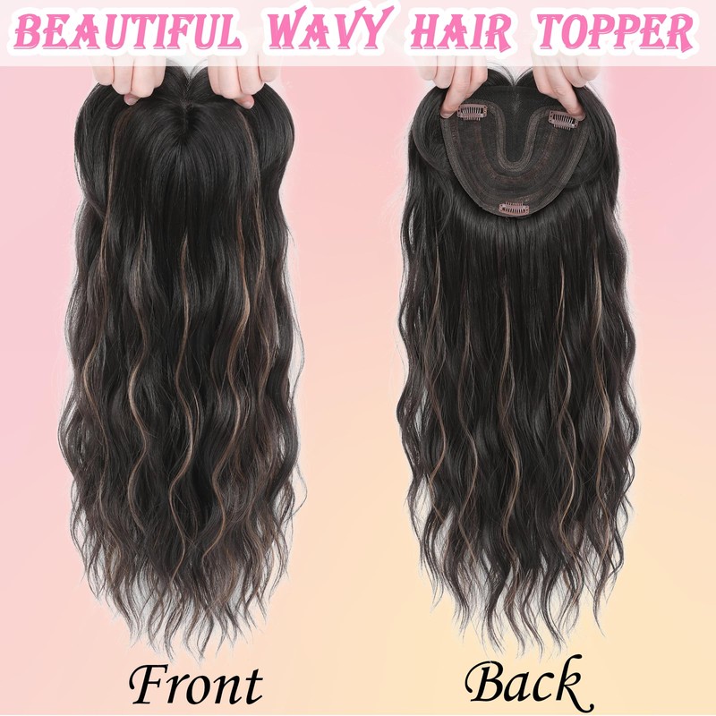 Hair Toppers for Women, 20 Inch Hand Tied Breathable Toppers