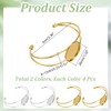 arricraft Pack of 8 Bezel Blank Bracelets, 2 Colours, Gold