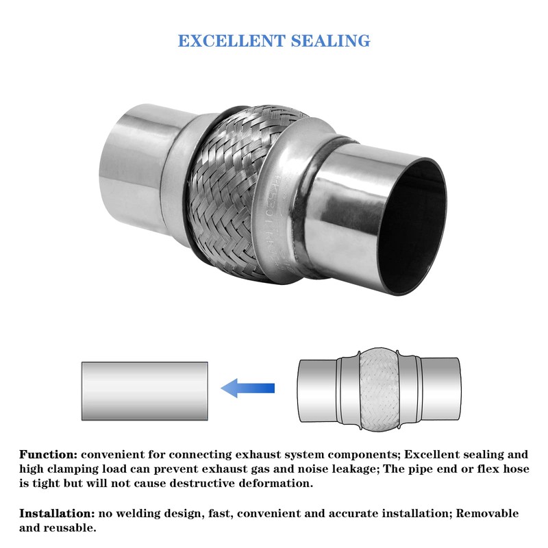 Remarkable Power RK7544-2.5" x 4" Heavy Duty Stainless Steel Exhaust
