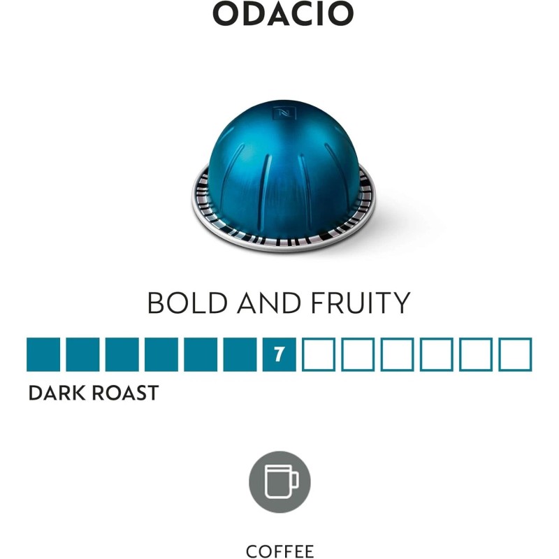 Nespresso Capsules Vertuo Dark Roast Coffee, 30-Count Coffee Pods, Brews