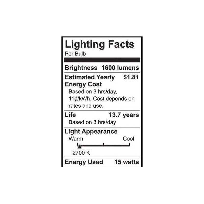 GE Lighting 15 Watt LED A19 Soft White, 1600 lumens,