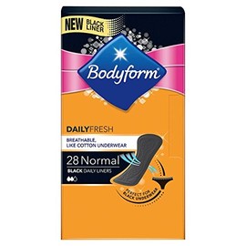 Bodyform Black Normal Panty Liner 28Pk