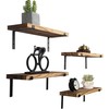 Rustic Wood Floating Shelves Wall Mounted Farmhouse Wooden Wall Shelf