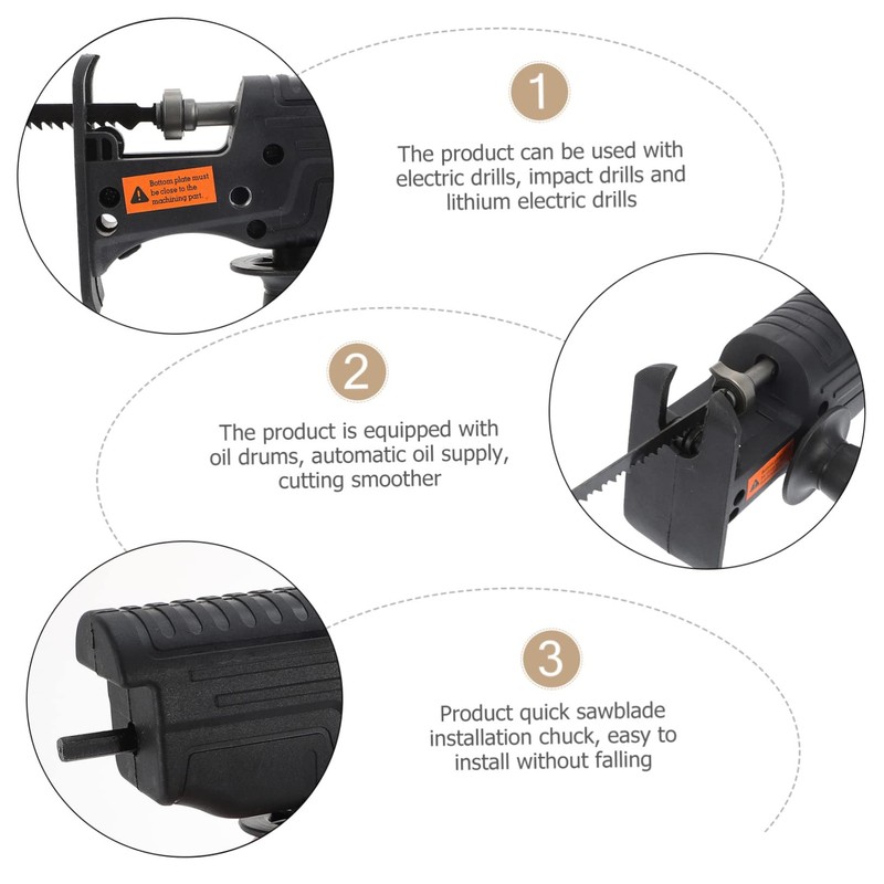 Operitacx 1Set Electric Drill Modified Tool Adapter Portable Reciprocating Saws