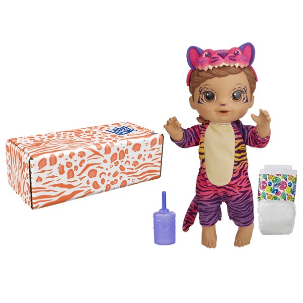 Baby Alive Rainbow Wildcats Doll, Tiger, Accessories, Drinks, Wets, Tiger Toy for Kids Ages 3 Years and Up, Brown Hair ()