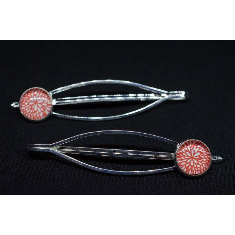 Miniblings Floral Pattern Set of 2 Hair Clips Hair Romantic