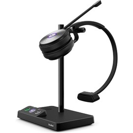 Yealink WH62 Wireless DECT Mono Headset Teams Certified, Wireless Headphones with Noise Canceling Microphone