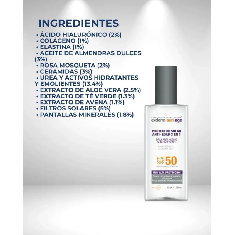 Exderm Bloqueador Protector Solar Facial Antiedad Age 60ml