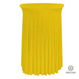 GABALITAINS Tablecloth Spandex Underskirt Dining Table Cloth Stretchy Round Stand (Yellow, 60cm Diameter)