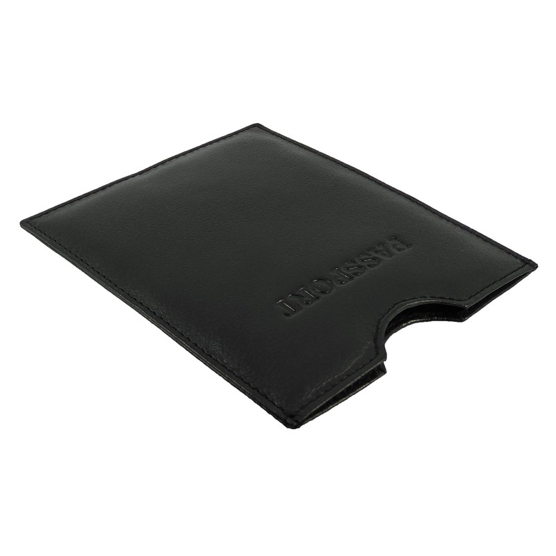 Travel Passport Holder Sleeve Protector Cover Wallet Real Leather RFID