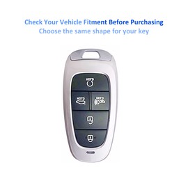Key Fob Cover for Hyundai-Premium Key Case Shell with Gold Keychain fit Hyundai Sonata Santa fe Tucson, 5-blue, Small
