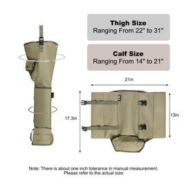 JLDTOP Snake Gaiters, Snake Chaps for Men and Women, Durable Total Protection for Ankle to Thigh Snake Chaps, Waterproof Snake Guards, Adjustable Snake Protection for Legs (Green)