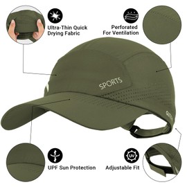 GUTISHI Quick Dry Running Hat Adjustable Cooling Baseball Hat Breathable Sport Cap Reflective UPF 50+ Run Hats for Womens Men