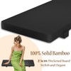 Stylish Black Bamboo Bathtub Tray Caddy with Adjustable Legs, Minimalistic