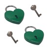 bociloy 2PCS Green Heart Shaped Padlock with Keys, 59×45×8mm Zinc