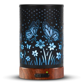 Essential Oil Diffuser - 150ML Metal Aromatherapy Diffuser for Essential Oils with 7 Colors Lights Gifts for Mom Waterless Auto Shut-Off & Ultrasonic Cool Mist Diffuser, Ambience for Home