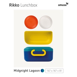 Amuse Rikko Children's Lunch Box Set with Compartments Bento Box Including 2 x Snack Boxes with Compartments Lunch Box Children's Lunch Box School Lunch Box Lunch Box Lunch Box with Compartments