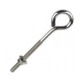 x10 M6 X 150MM Zinc Plated Folded Straining Eyebolts Nut & Washer