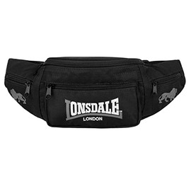 Lonsdale Logo Hip Bag Belt Bag, Black / Grey