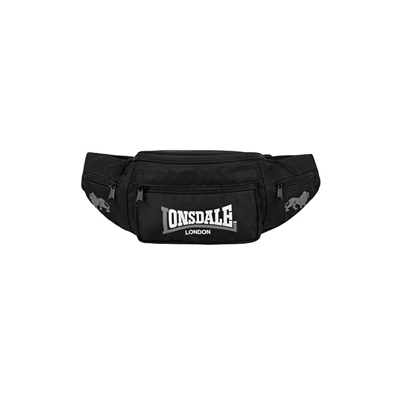 Lonsdale Logo Hip Bag Belt Bag, Black / Grey