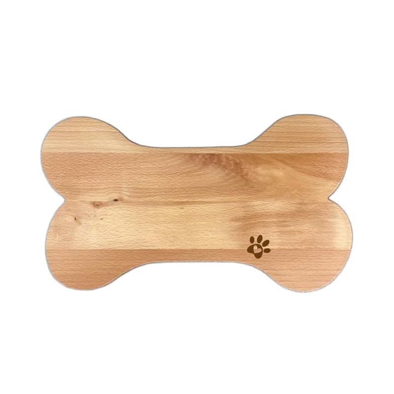 Chopping Board "Bones" with Personalisation, Solid Beech Wood, Gift Dog