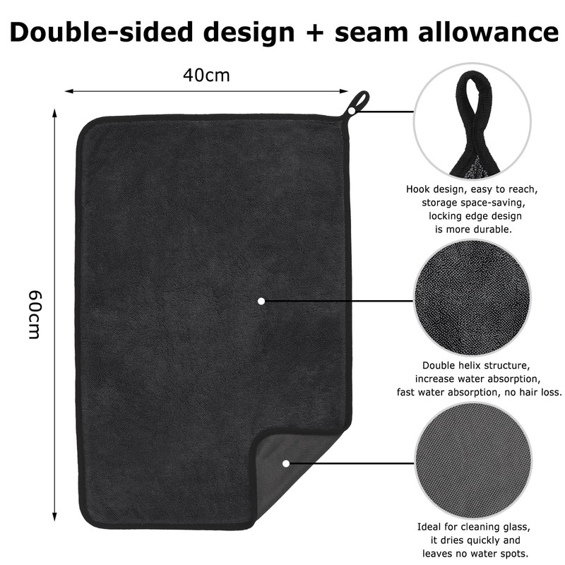 WUFANC Shiny Bath Drying Cloth, Pack of 3, Sweat Quickly