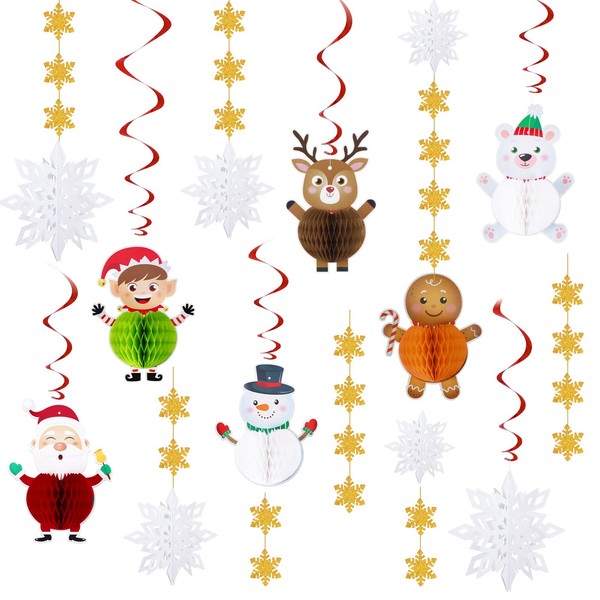 JANLOFO Christmas Ornament, 3D Christmas Ornament, Decoration, Ceiling, Garland, Snowflake, Decoration, Party, Decoration, Christmas Events, Decoration Supplies