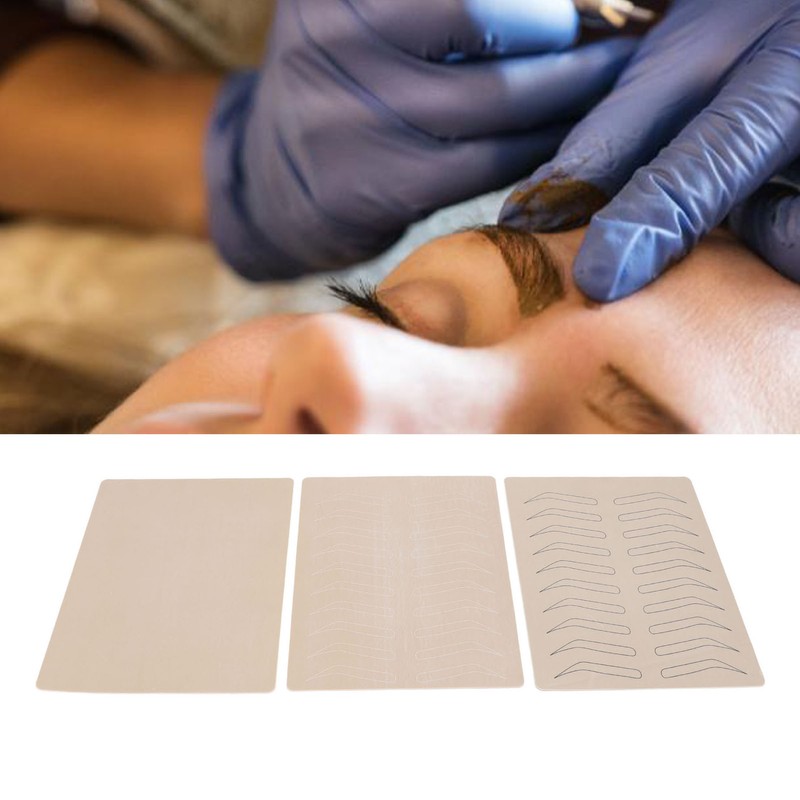 15Pcs Eyebrow Tattoo Practice Skin Inkless Rubber Microblading Practice Skin