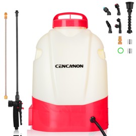 CENCANON 4Gallon Battery Powered Backpack Sprayer Electric Garden Pump Sprayer W/Time Long-Life Battery and Spray Telescope Wand and Multiple Nozzles for Spraying Cleaning.。