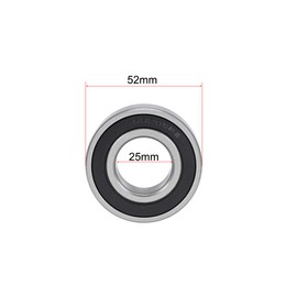 sourcing map 62205-2RS Ball Bearing Deep Groove Ball Bearing Skateboard Bearings Roller Bearing Skateboard Ball Bearing Double Sealed Chrome Steel Z2 ABEC1 25 mm x 52 mm x 18 mm