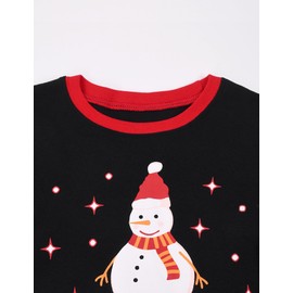 ABeCue Matching Christmas Pajamas for Family with Holidays Wishes Snowman Design for Men, Red and Black Plaid, X-Large