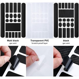 3 Pieces Bicycle Chainstay Protector Decal Chainstay Frame Guard Adhesive Protectors Film Cover for Bike Chain Protective Bike Folding Frame Protective(Transparent, Carbon Fiber Black, Matt Black)