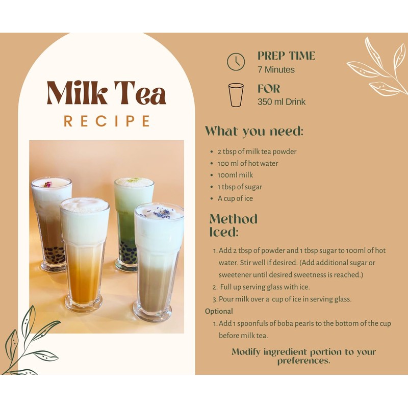 Tealise Instant Boba Tea Banana Tapioca Jumbo Straw Bubble Tea